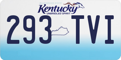 KY license plate 293TVI