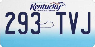 KY license plate 293TVJ
