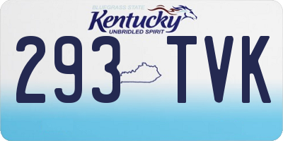 KY license plate 293TVK