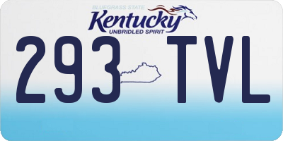 KY license plate 293TVL