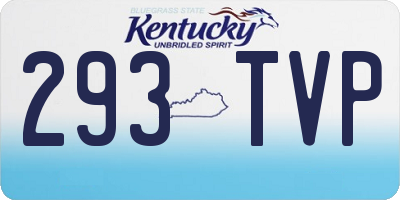 KY license plate 293TVP
