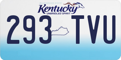 KY license plate 293TVU