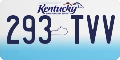 KY license plate 293TVV