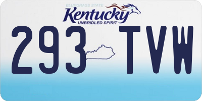 KY license plate 293TVW