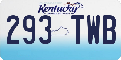 KY license plate 293TWB