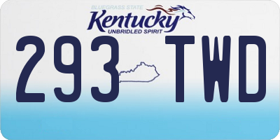 KY license plate 293TWD