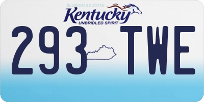 KY license plate 293TWE