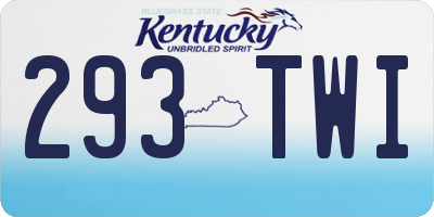KY license plate 293TWI