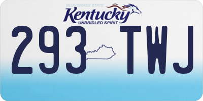 KY license plate 293TWJ