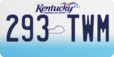 KY license plate 293TWM