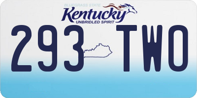 KY license plate 293TWO