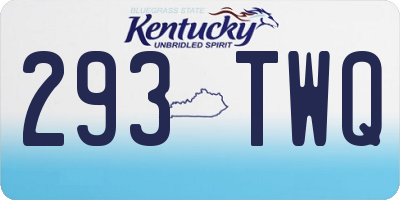 KY license plate 293TWQ