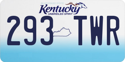 KY license plate 293TWR