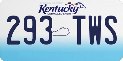 KY license plate 293TWS