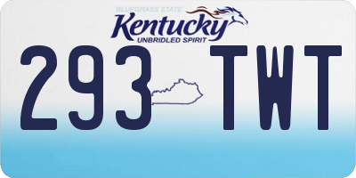 KY license plate 293TWT