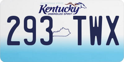 KY license plate 293TWX