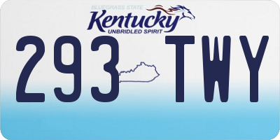 KY license plate 293TWY