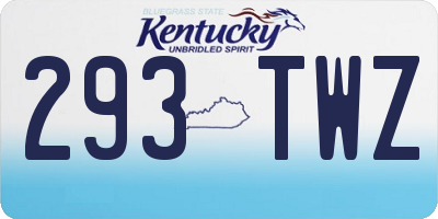 KY license plate 293TWZ