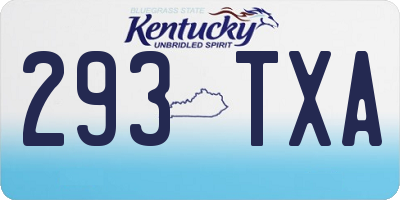 KY license plate 293TXA