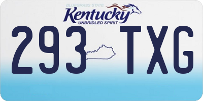 KY license plate 293TXG