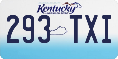 KY license plate 293TXI