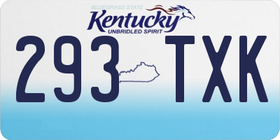 KY license plate 293TXK
