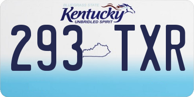KY license plate 293TXR