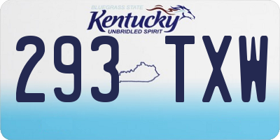 KY license plate 293TXW