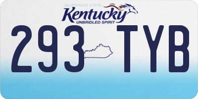 KY license plate 293TYB
