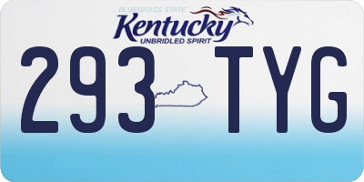 KY license plate 293TYG