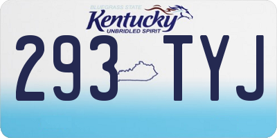 KY license plate 293TYJ