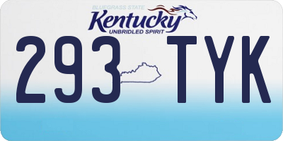 KY license plate 293TYK