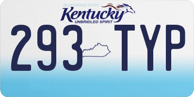 KY license plate 293TYP