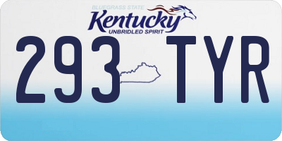 KY license plate 293TYR