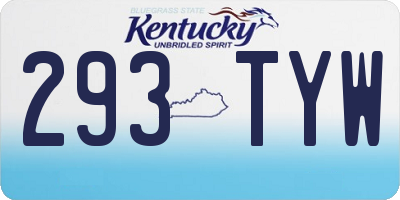 KY license plate 293TYW