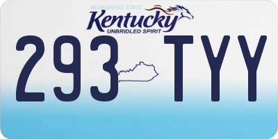 KY license plate 293TYY