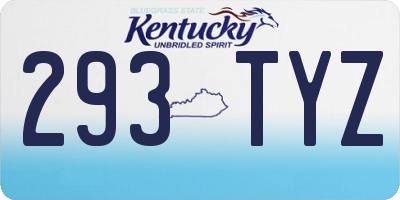 KY license plate 293TYZ