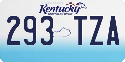 KY license plate 293TZA
