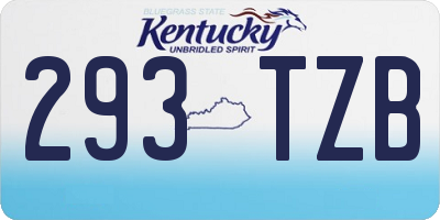 KY license plate 293TZB