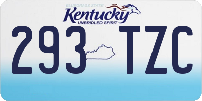 KY license plate 293TZC