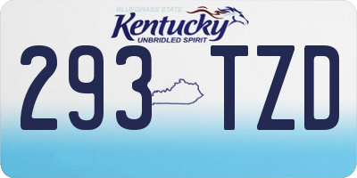 KY license plate 293TZD