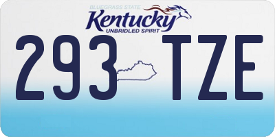 KY license plate 293TZE