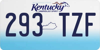 KY license plate 293TZF