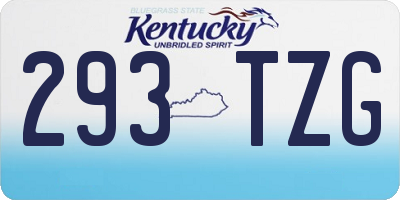 KY license plate 293TZG