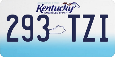 KY license plate 293TZI