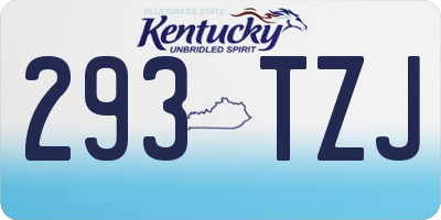 KY license plate 293TZJ