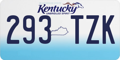 KY license plate 293TZK