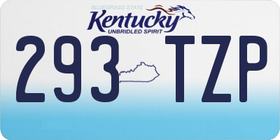 KY license plate 293TZP