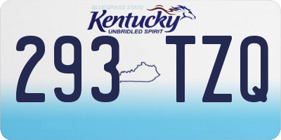 KY license plate 293TZQ