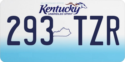 KY license plate 293TZR